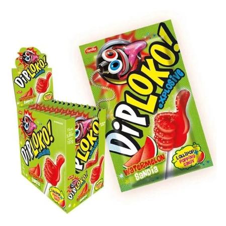 Pirulito Que Explode Na Boca Sabor Melancia Vem 3 Caixas - Danilla foods Imagem de Pirulito Que Explode Na Boca Sabor Melancia Vem 3 Caixas
