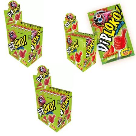 Pirulito Que Explode Na Boca Sabor Melancia Vem 3 Caixas - Danilla foods Imagem de Pirulito Que Explode Na Boca Sabor Melancia Vem 3 Caixas
