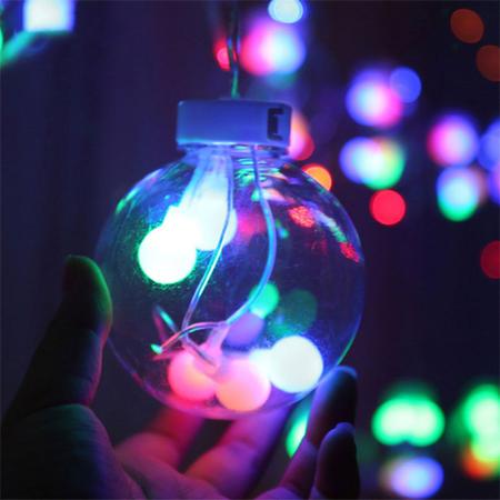 Imagem de Pisca Pisca 12 Bolas Natal Super Led 3 Metros Natalino Controle 8 Modos Decoraçao Arvore de Natal Casa Jardim Quintal Varanda Enfeite Comemoraçao Fest