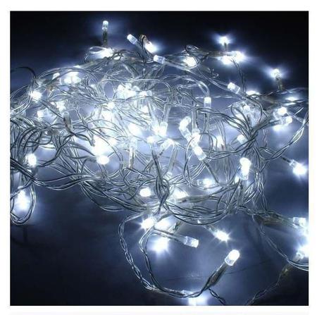 PISCA PISCA 100 LEDS BRANCO FRIO SUPER LED 360 127V 9M 8 FUNCOES FIO  TRANSPARENTE - KL Store Casa & Presentes