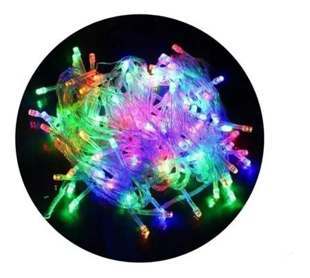 Imagem de Pisca Pisca Cascata Decorativa 100 Lâmpadas Led Coloridas 1,9 MT - 127V