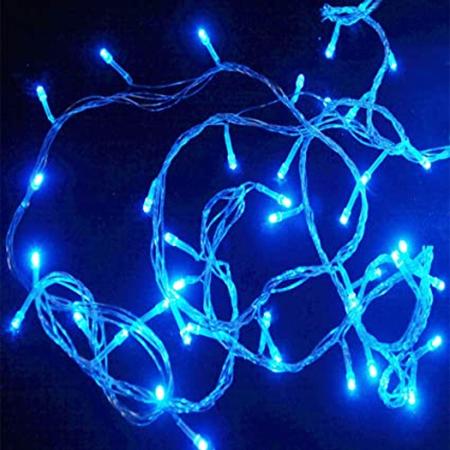 Imagem de Pisca Pisca LED Azul 200 Lâmpadas Fio Transparente 16,4M 127V Pisca Pisca Enfeites De Natal