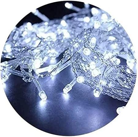 PISCA PISCA 100 LEDS BRANCO FRIO SUPER LED 360 127V 9M 8 FUNCOES FIO  TRANSPARENTE - KL Store Casa & Presentes