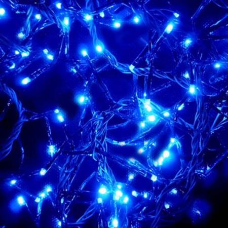 Imagem de Pisca Pisca Natal Led 100 Lâmpadas Azul 8 funções 220v Fio  Transparente