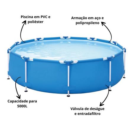 Imagem de Piscina 5000 Litros Adulto Mor Estruturada Redonda