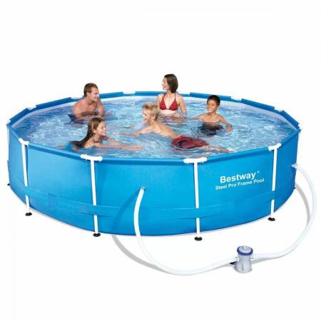 Imagem de Piscina Bestway 6473 Litros Estrutural com Bomba Filtro 220v Capa Forro Kit Limpeza