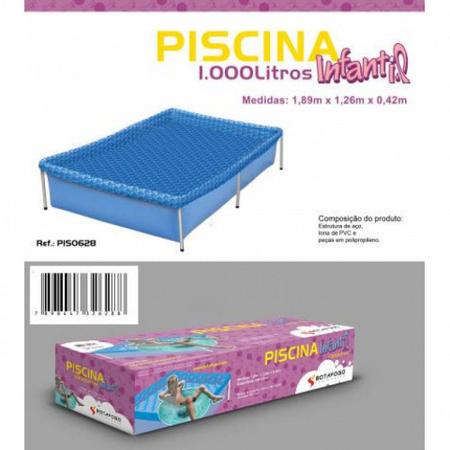 Imagem de Piscina de Armacao Infantil Retangular 1000 Litros  Botafogo 