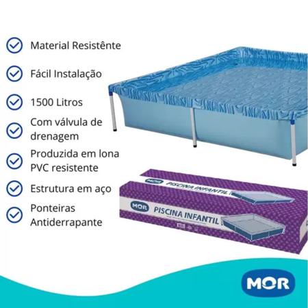 Imagem de Piscina Estrutural Com Armação Vinil Infantil Adulta 1500 Litros Resistente 1.89 X 1.89 M Mor