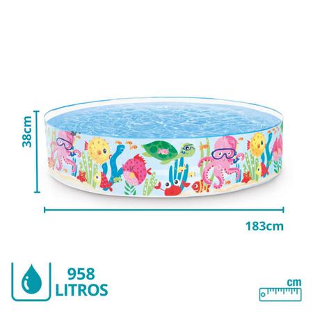 Imagem de Piscina Estrutural Redonda Snapset Oceano 183cm 958L Intex 56452