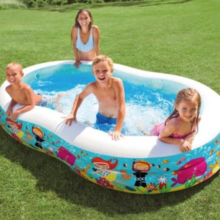 Imagem de Piscina familiar intex 700l vida marinha 56490 262x160x46cm