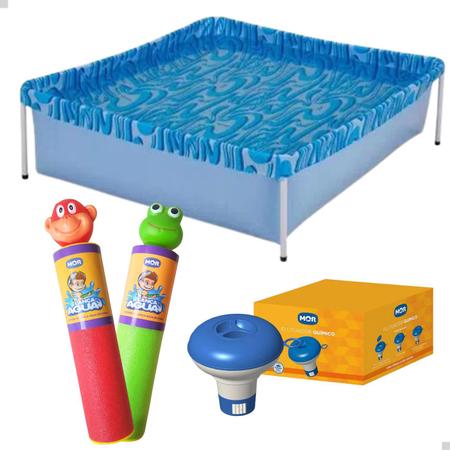 Imagem de Piscina Infantil 400L Mor + 2 Lança Agua +Flutuador p/ Cloro