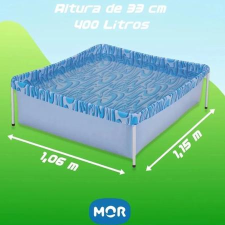 Imagem de Piscina Infantil de Armação 400 Litros Quadrada Estruturada Azul Mor- Ref.001000