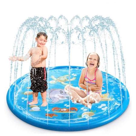 Imagem de Piscina Infantil Esteira C/ Chafariz Jato D'Água PVC Reforçado 170cm Circular P/ Crianças e Animais