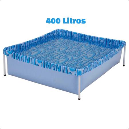 Imagem de Piscina Infantil Estruturada Quadrada 400 Litros PVC 1,06m x 1,15m x 33cm Cor Azul MOR - 1000