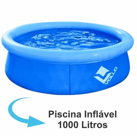 Imagem de Piscina Inflável 1000 Litros Infantil Redonda De Plástico Com Reparos 168cm X 51cm