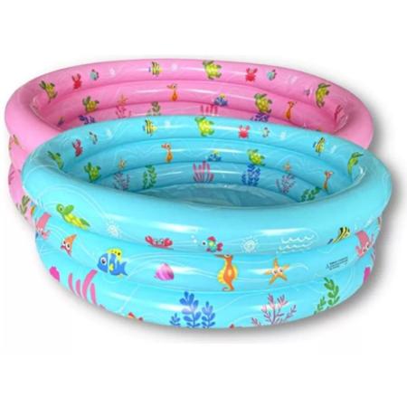 Imagem de Piscina Inflável 3 Gomos Peixinho Redonda Infantil 88cm Dty0002 AZUL