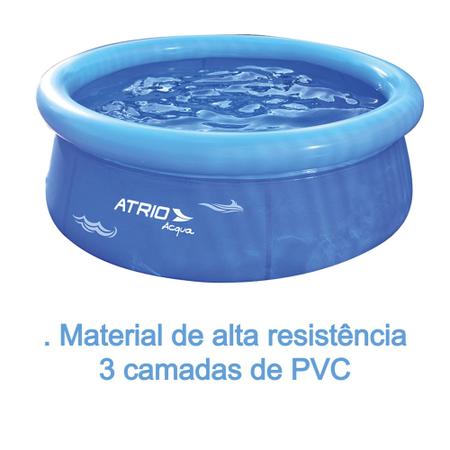 Imagem de Piscina Inflável Circular Compacta, Portátil e Desmontável PVC Azul 2500L Atrio - ES304