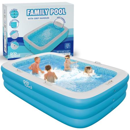 Imagem de Piscina inflável GRIP A POOL Premium com piso almofadado azul