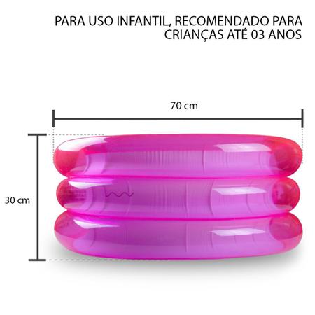 Imagem de Piscina Inflável Infantil Redonda 3 Anéis Divertida Lazer Para Criança Bebê 43 Litros Kidde Pool