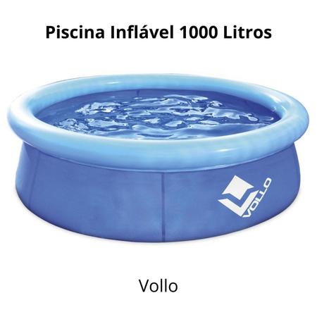 Imagem de Piscina Inflavel Infantil Rendonda 1000 Litros + Kit Bola Inflavel + Boia Inflavel Vollo