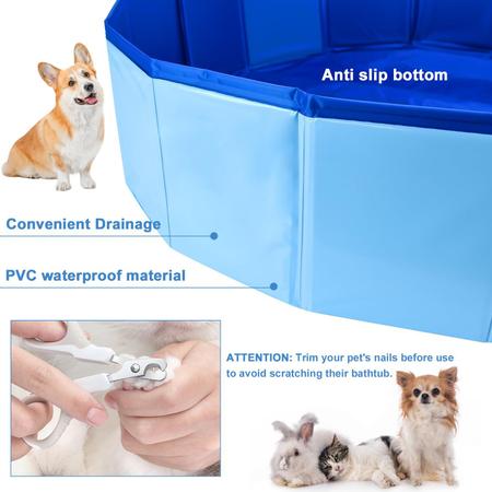 Imagem de Piscina para cães Piscina dobrável para animais de estimação Piscina portátil de PVC azul