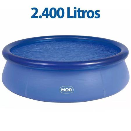 Imagem de Piscina Redonda 2.400 Litros Inflável  + Boia Redonda Inflável 90 cm Preta Mor