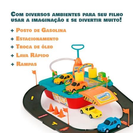 Pista Posto De Gasolina Carrinho Brinquedo Infantil Corrida - Pais e filhos  - Pistas de Brinquedo - Magazine Luiza