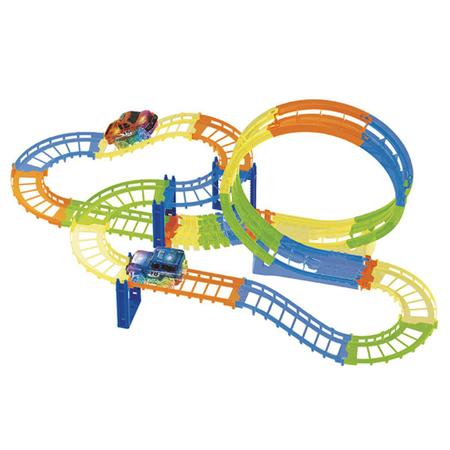 Pista Carrinho Brinquedo Neon Looping Brilha No Escuro Pk005