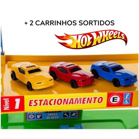 PISTA INFANTIL CARRINHO ESTACIONAMENTO POSTO GASOLINA HOT WHELLS