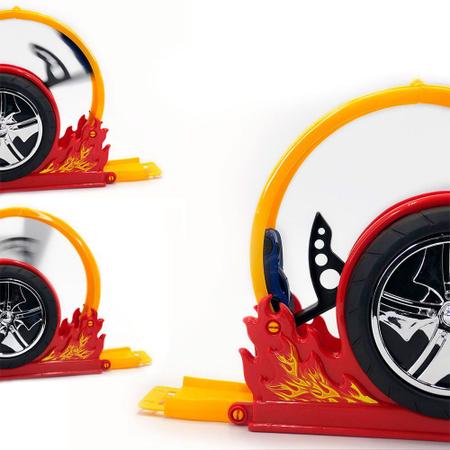 Pista Hot Carrinho Infantil Wheels Duplo Looping Dinossauro em