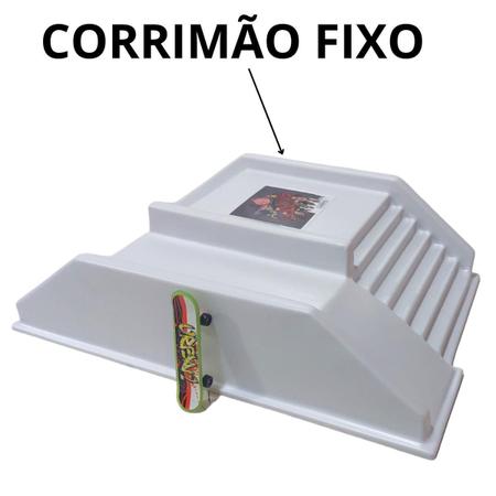 Imagem de Pista Com Skate Dedo (Rampa) Corrimão Branca Glasslite