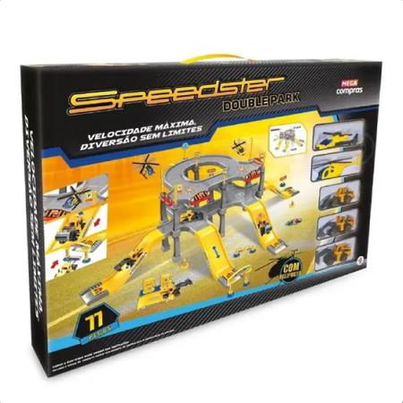 Pista De Brinquedo Carrinhos Speedster Double Park 2 Andares 3 Carrinhos 2 Helicópteros  Polibrinq - PK002 - Pistas de Brinquedo - Magazine Luiza