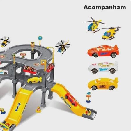 PISTA DE CARRINHOS INFANTIL SPEEDSTER HELICÓPTERO DOUBLE PARK POLIBRINQ  PK002