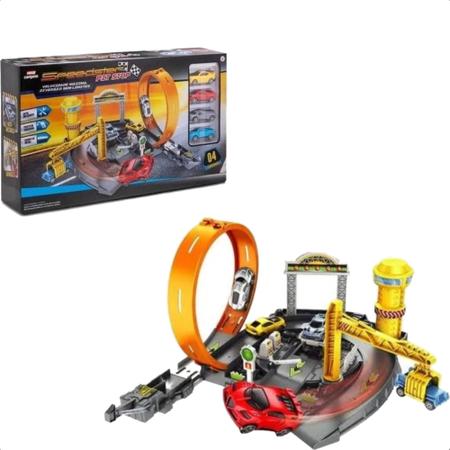 Pista Speedster Pit Stop Com Looping E Carrinho Polibrinq