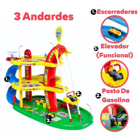 Pista De Carrinho Corrida Infantil Brinquedo Posto Gasolina