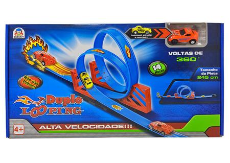 Pista de carrinho hot wheels set Duplo Looping Brinquedo Tipo Hotwheels  Pista Infantil Com Carrinho Fricção hot wheels city - Corre Que Ta Baratinho