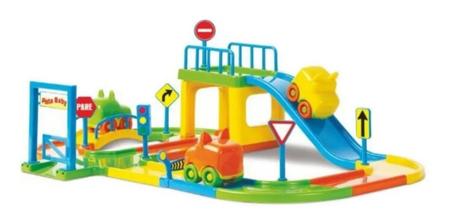 Imagem de Pista De Carrinhos Brinquedo Corrida Infantil Com 6 Carros