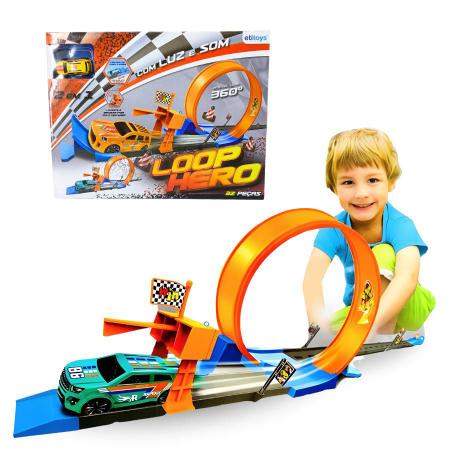Imagem de Pista De Carrinhos Brinquedo Infantil Looping Hotwheels Com Carrinho