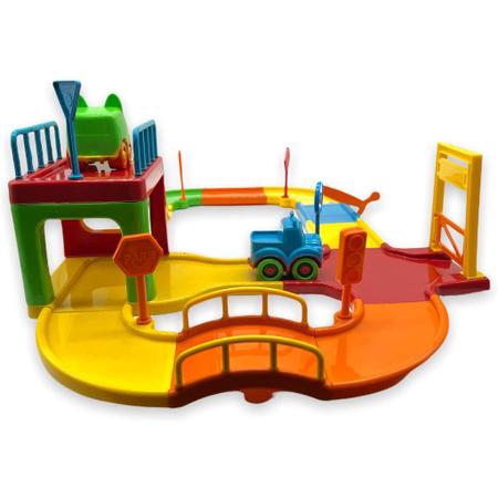 Pista De Carrinhos Corrida Brinquedo Infantil + 6 Carrinhos