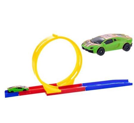 Pista Carrinhos Corrida Brinquedo Infantil Presente 8 Carros