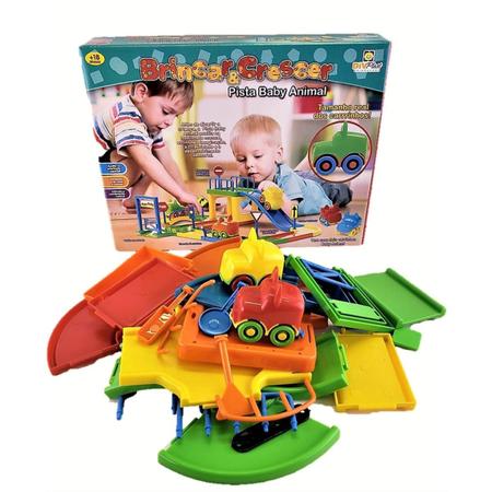 Pista de corrida Carrinhos Infantil Baby Animal com 2 Carrinhos Brinquedo - DivPlast Imagem de Pista de corrida Carrinhos Infantil Baby Animal com 2 Carrinhos Brinquedo