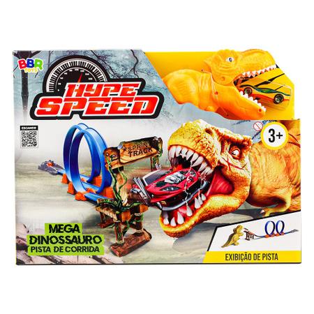 Lançador De Carrinho Dinossauro T Rex 2 Carros Brinquedo Bbr