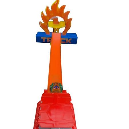 Lançador Pista Carrinho Tipo Hot Wheels Com Carrinho Fire