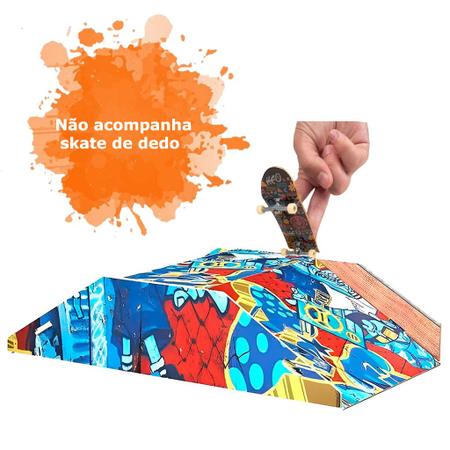 Rampa Funbox - Skate Park de Dedo - Com Suporte em Madeira - 3836