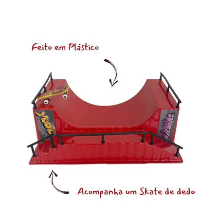 Pista Skate De Dedo Half Radical + Skate Manobras Radicais - 215