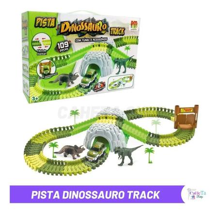 FIZ UM PARQUE DOS DINOSSAUROS COM PISTAS HOT WHEELS. OS CARRINHOS