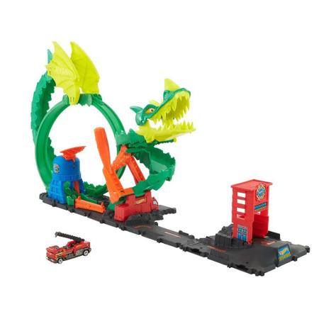 Pista Épica Dragão C/ Loop E Carrinho Hot Wheels Infantil