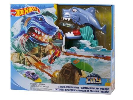 Pista Hot Wheels City Batalha na praia do tubarão Mattel - FUN - Pistas de  Brinquedo - Magazine Luiza
