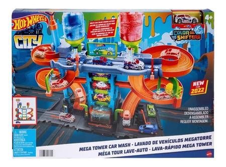 Pista Hot Wheels com Carrinho - City - Lava-Rápido Mega Tower