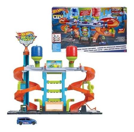 Pista HOT WHEELS Hot Wheels City Mega Torre de Lavagem de Carros (Idade  Mínima Recomendada: 4 anos)